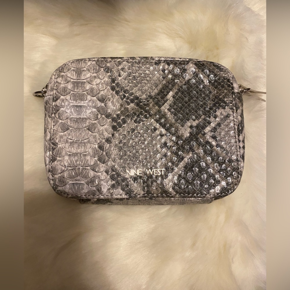 Nine West Gray Snakeskin Small Crossbody